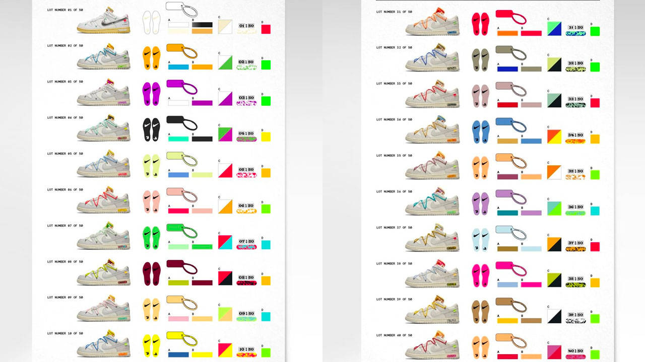 Off-White x Nike Dunk Winners Won't Get to Choose Which Colourway They Get