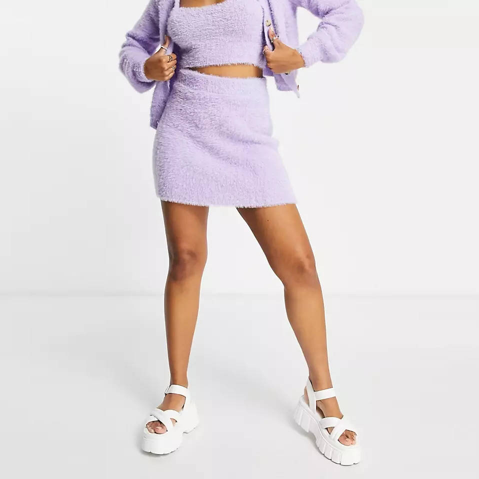 Reclaimed Vintage Inspired The Fluffy Knit Co-Ord Skirt