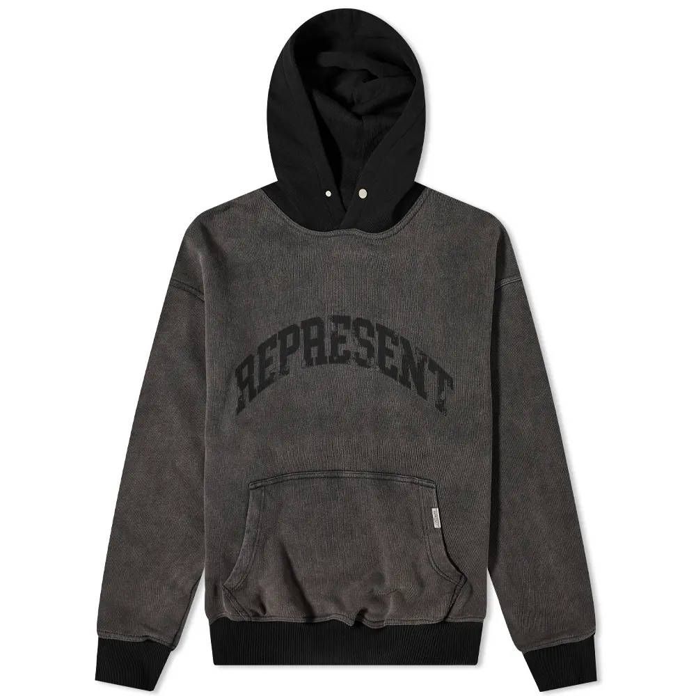 Represent Arched Logo Hoodie - Vintage Grey | The Sole Supplier