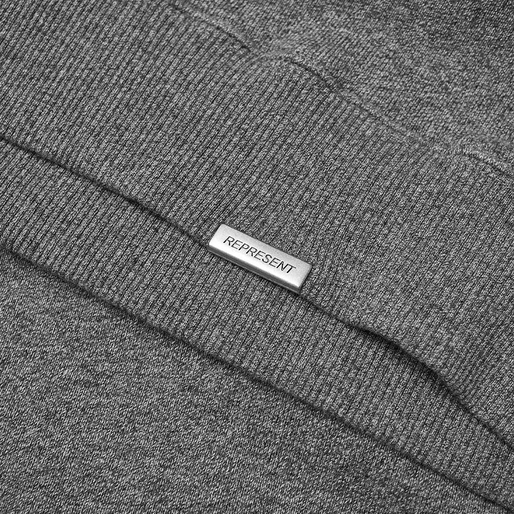 Represent Blank Crew Sweatshirt Grey Melange Detail 2