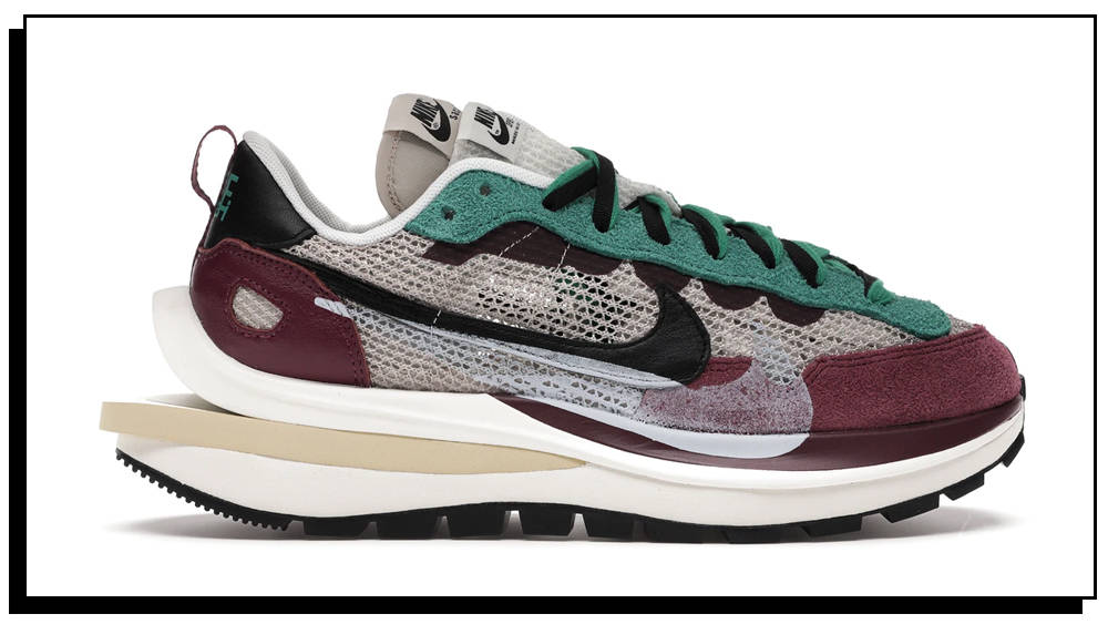 sacai x Nike VaporWaffle Villain Red Green