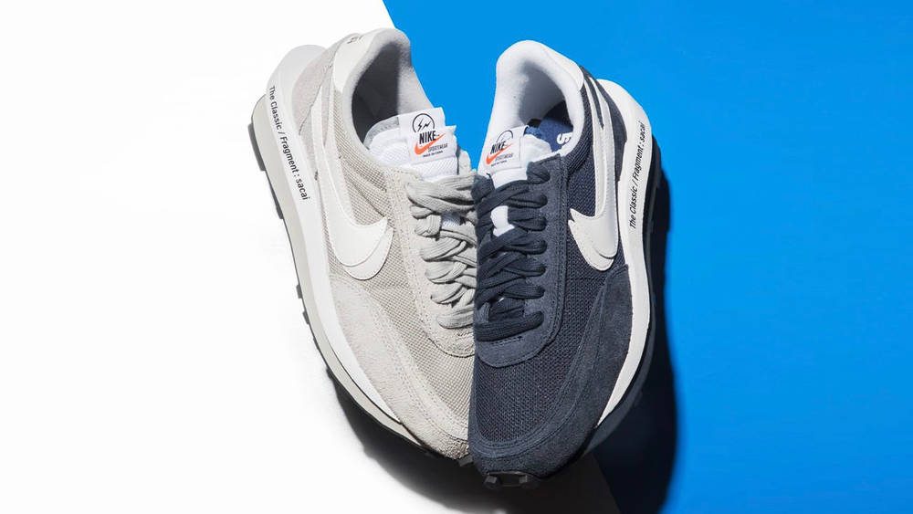 Image via Juice Release Reminder: Don't Miss the fragment design x sacai x Nike LDWaffle "Blue Void" & "Wolf Grey"!