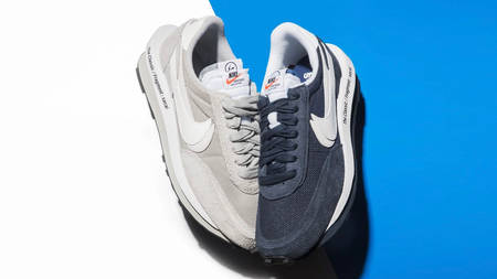 Release Reminder: Don't Miss the fragment design x sacai x Nike LDWaffle "Blue Void" & "Wolf Grey"!