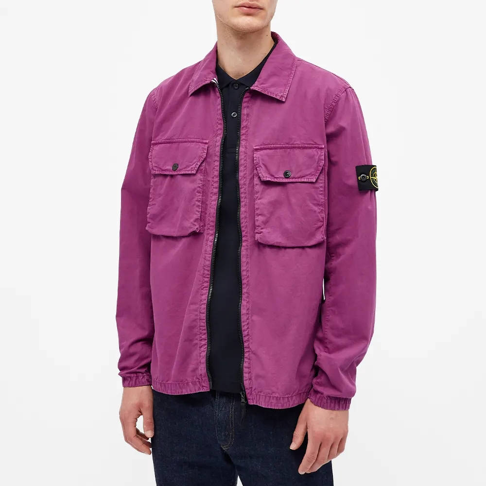 Stone island front shop pocket cotton shirt jacket