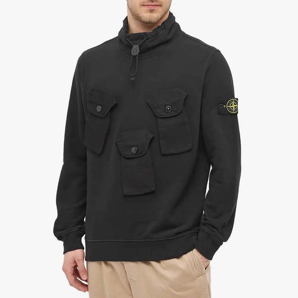 stone island mock neck sweatshirt