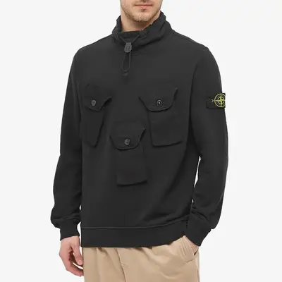 Stone Island Multi Pocket Detail Mock Neck Sweatshirt | Where To