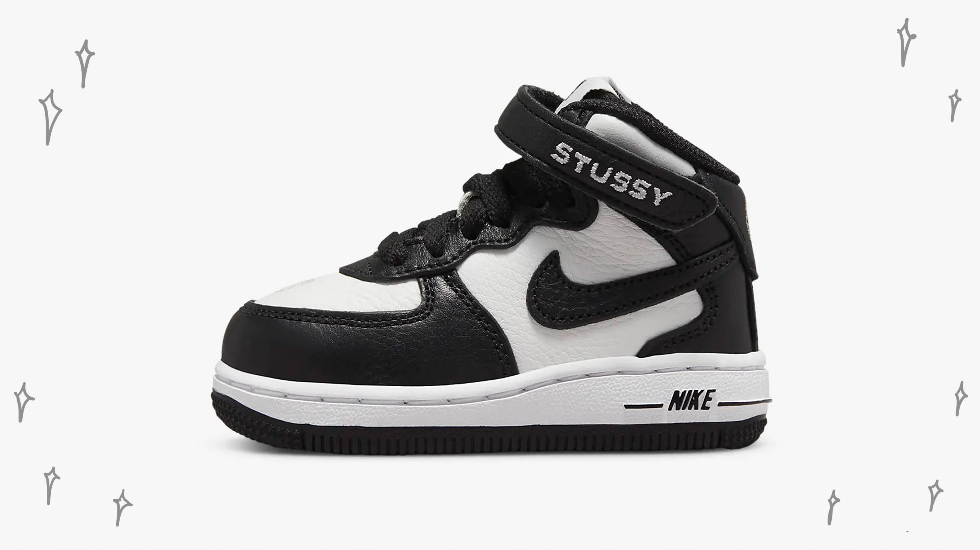 Stussy x Nike Force 1 Mid Black White