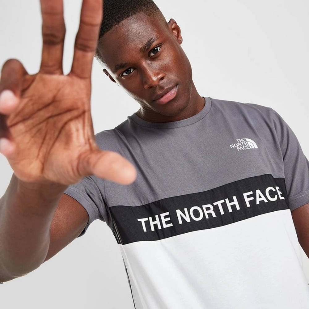 north face woven colour block t shirt