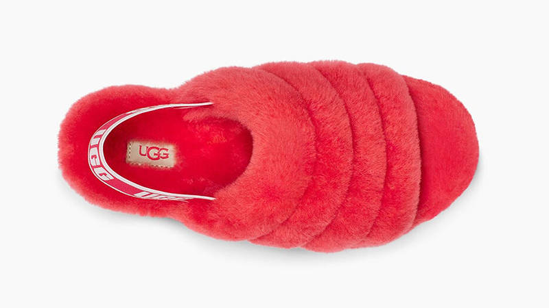 UGG Fluff Yeah Logo Slide Hibiscus Pink