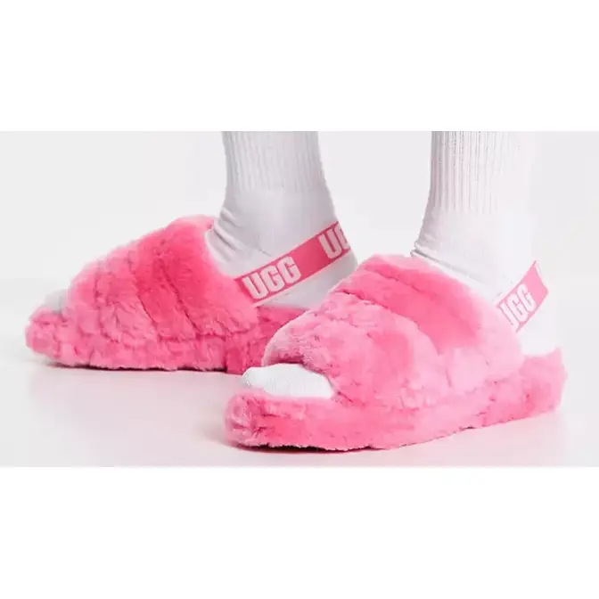 Light pink ugg fluff yeah online slide