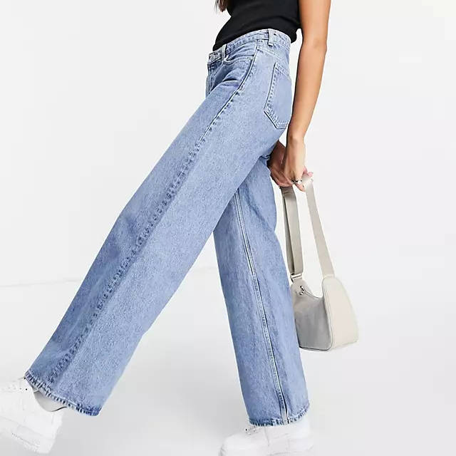 Weekday Ray Organic Cotton Low Rise Wide Leg Jeans