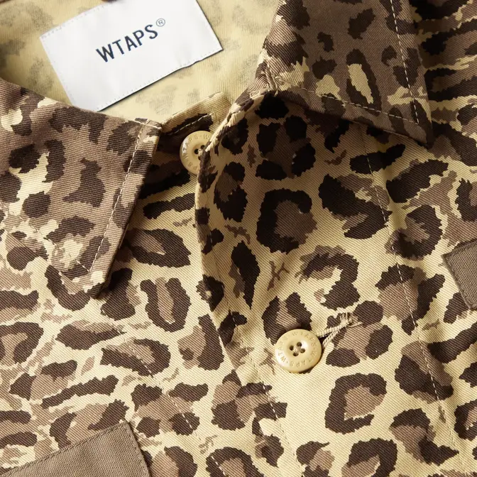 WTAPS Jungle Logo-Embroidered Cotton-Twill Jacket Leopard Print Detail 2