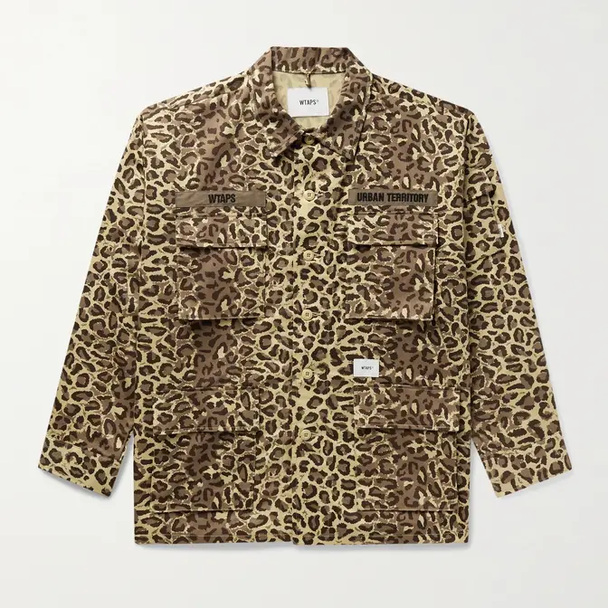 WTAPS Jungle Logo-Embroidered Cotton-Twill Jacket Leopard Print