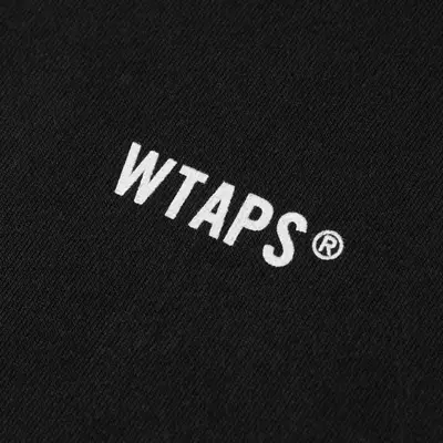 WTAPS Logo-Print Cotton-Jersey T-Shirt Black Detail