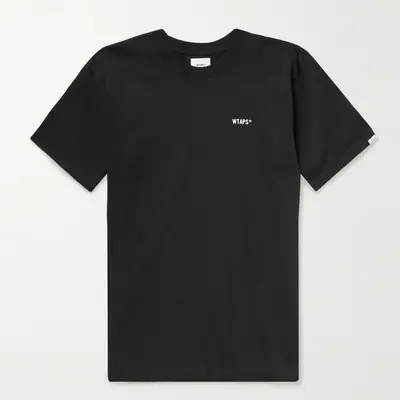 WTAPS Logo-Print Cotton-Jersey T-Shirt Black