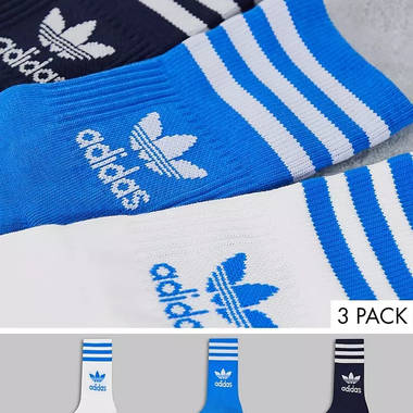 adidas adicolor trefoil mid cut socks blue w380 h380