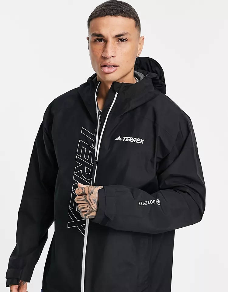 adidas Terrex Gore-Tex Paclite Rain Jacket Black Detail