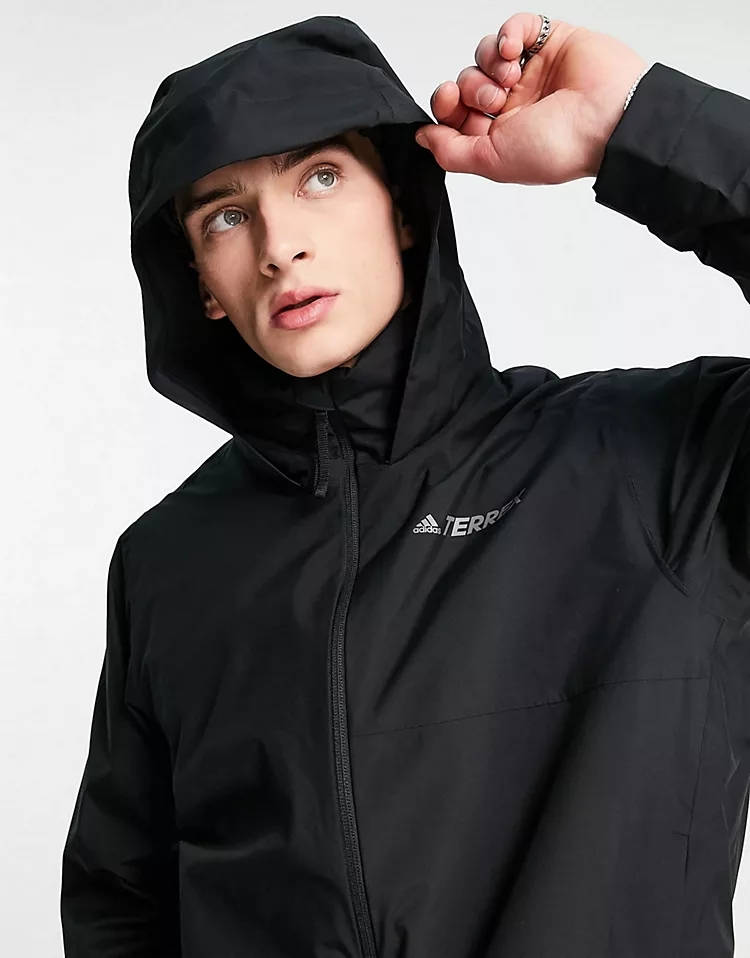 adidas Terrex RAIN.RDY Primegreen Two-Layer Jacket Black Detail