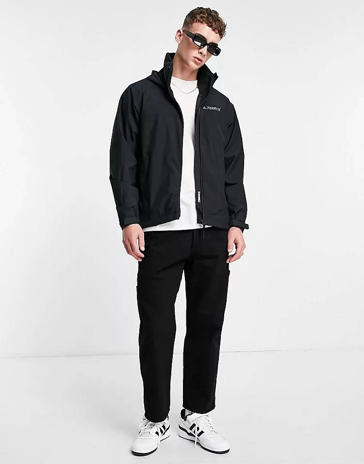 adidas Terrex RAIN.RDY Primegreen Two-Layer Jacket Black Full