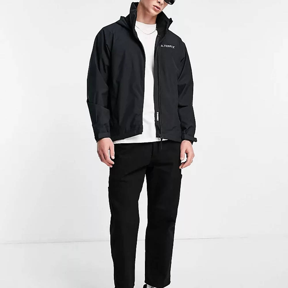 adidas Terrex RAIN.RDY Primegreen Two-Layer Jacket - Black | The Sole ...