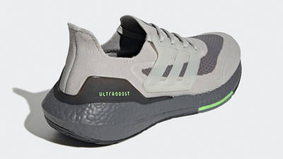 adidas Ultra Boost 21 Metal Grey Signal Green Back