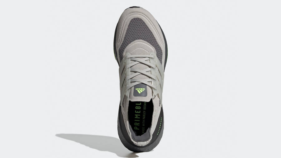 adidas Ultra Boost 21 Metal Grey Signal Green Middle