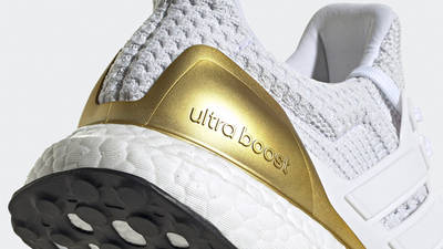 adidas Ultra Boost 4.0 DNA White Gold Metallic Closeup