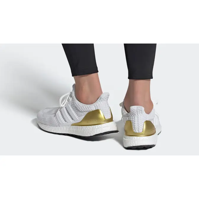 Adidas boost hotsell white and gold