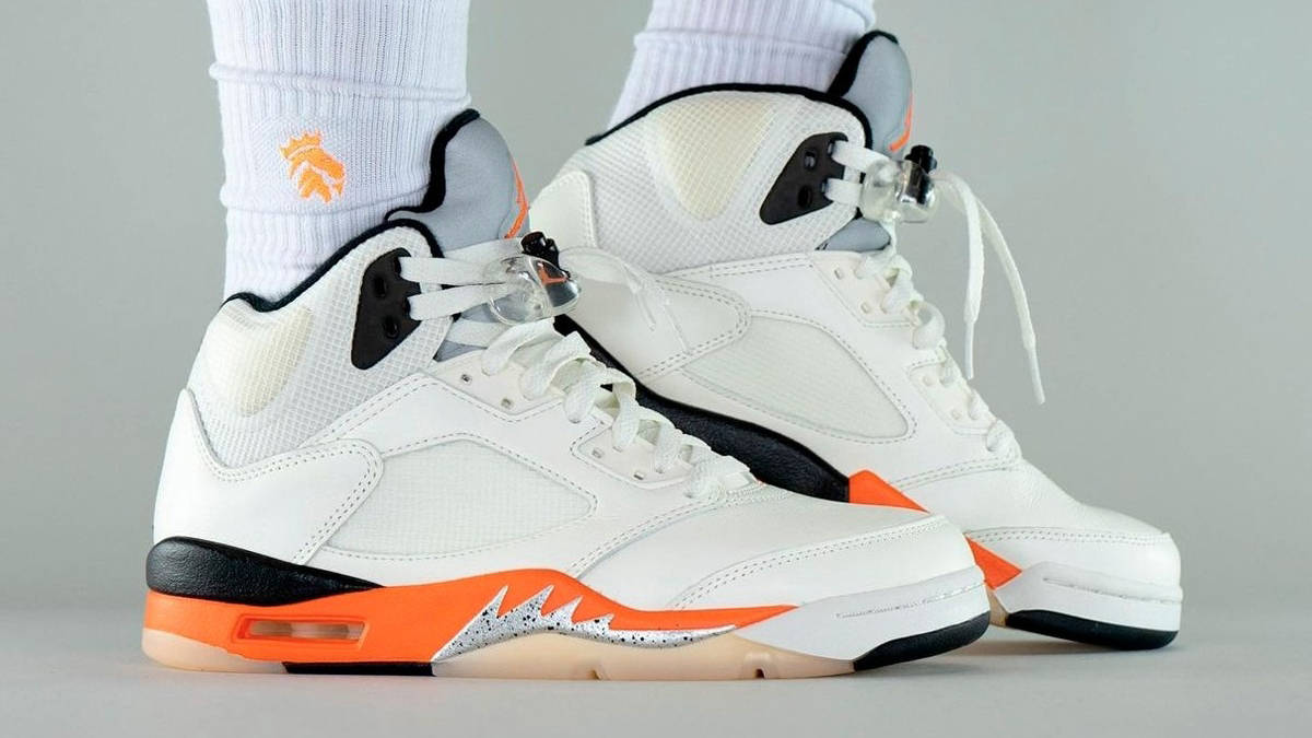 An On-Foot Look at the Air Jordan 5 "Shattered Backboard"