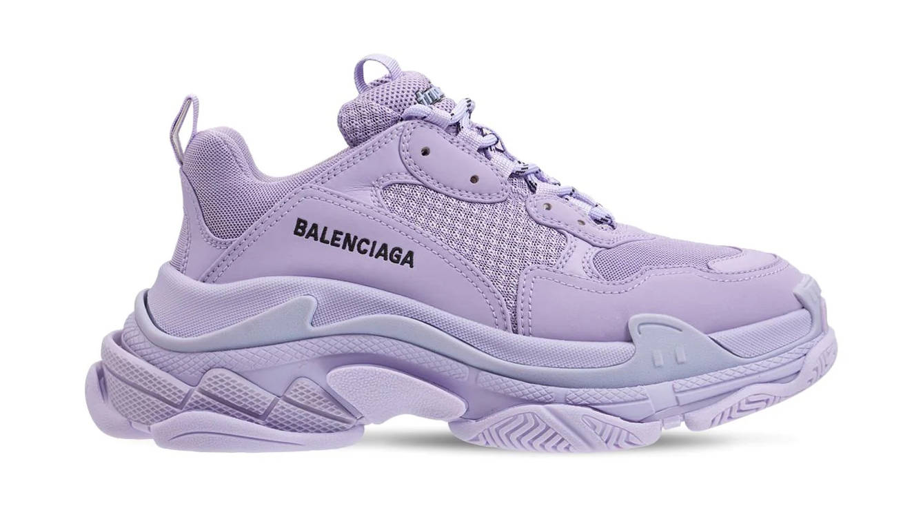 Balenciaga Triple S Faux Leather Lilac
