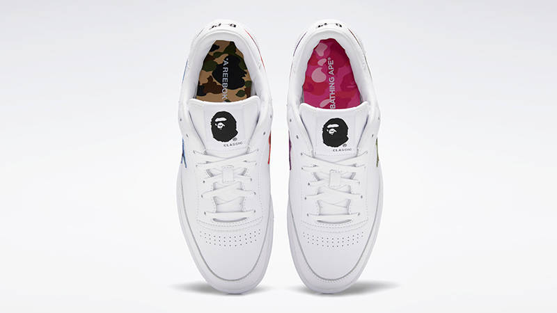 BAPE x Reebok Club C 85 White Black Q47367 Top