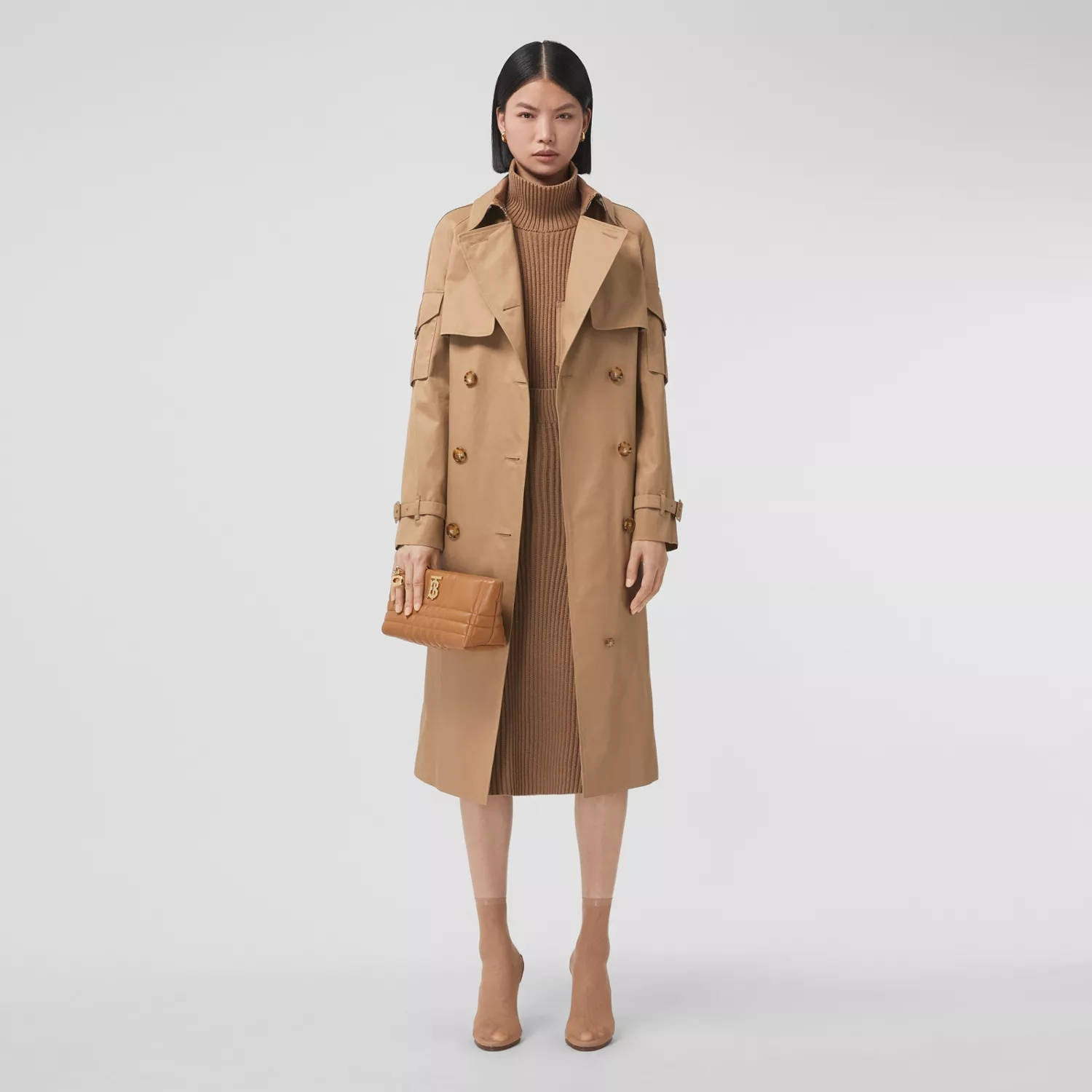 Burberry Pocket Detail Cotton Gabardine Trench Coat