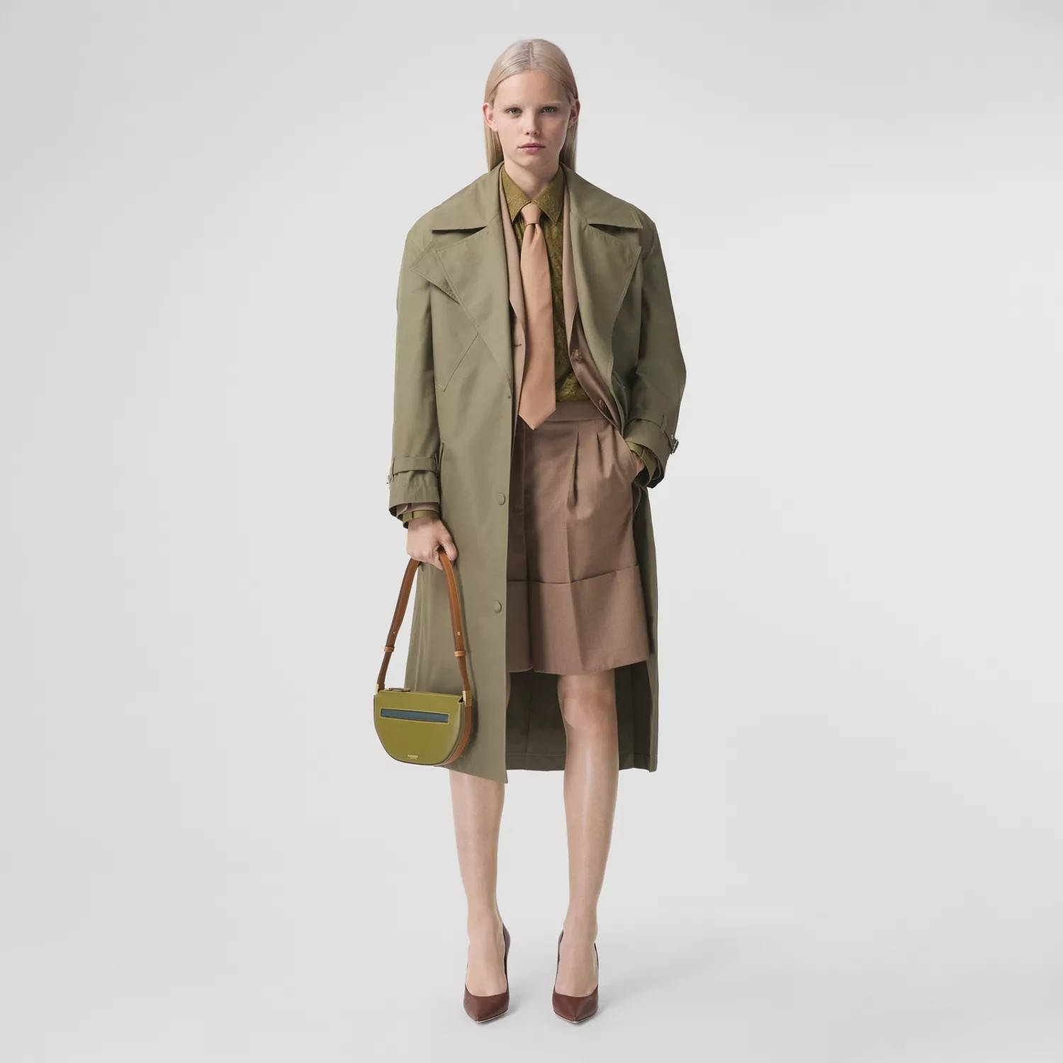 Burberry Pocket Detail Technical Gabardine Belted Trench Coat