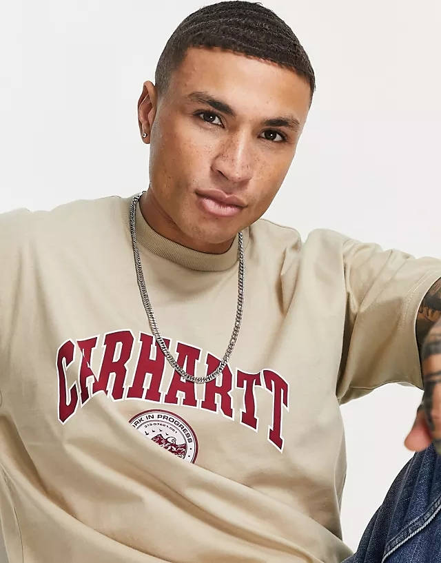 Carhartt WIP Berkeley Script T-Shirt Beige Detail