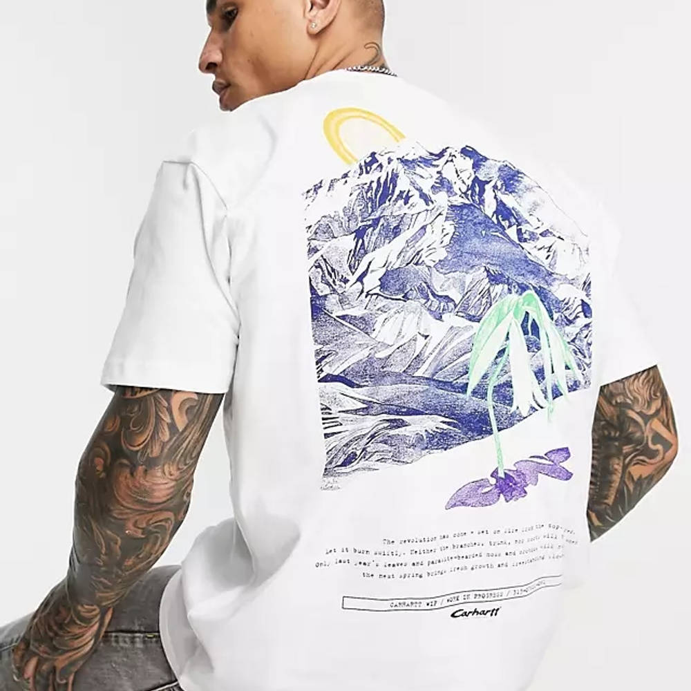 Carhartt WIP Mountain Back Print T-Shirt White Back
