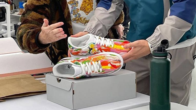 Damien Hirst Gifts Drake a 1-Of-1 Hand Painted Nike Air Force 1