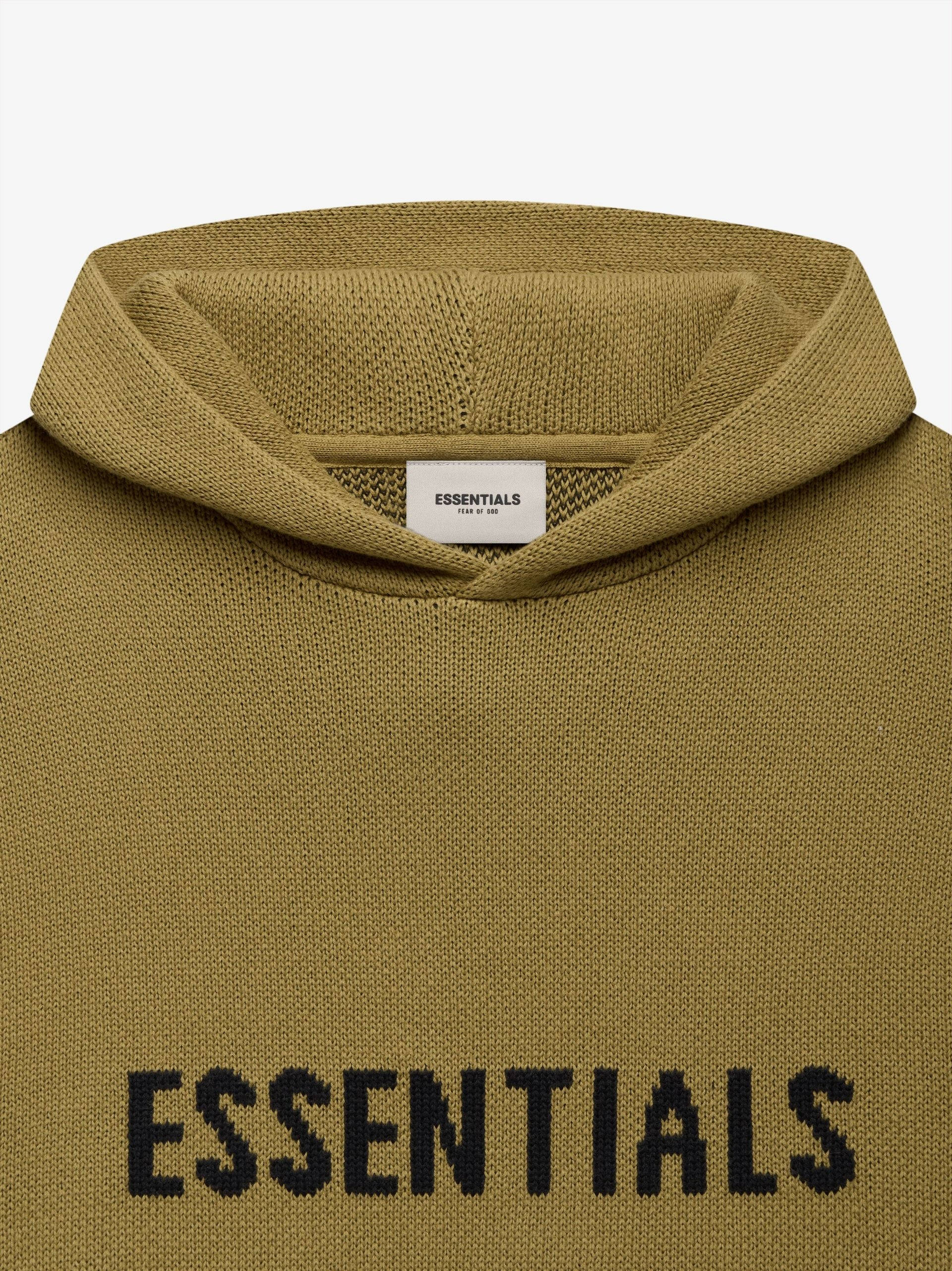 Fear of God ESSENTIALS Summer Knitted Hoodie Amber | Where To Buy