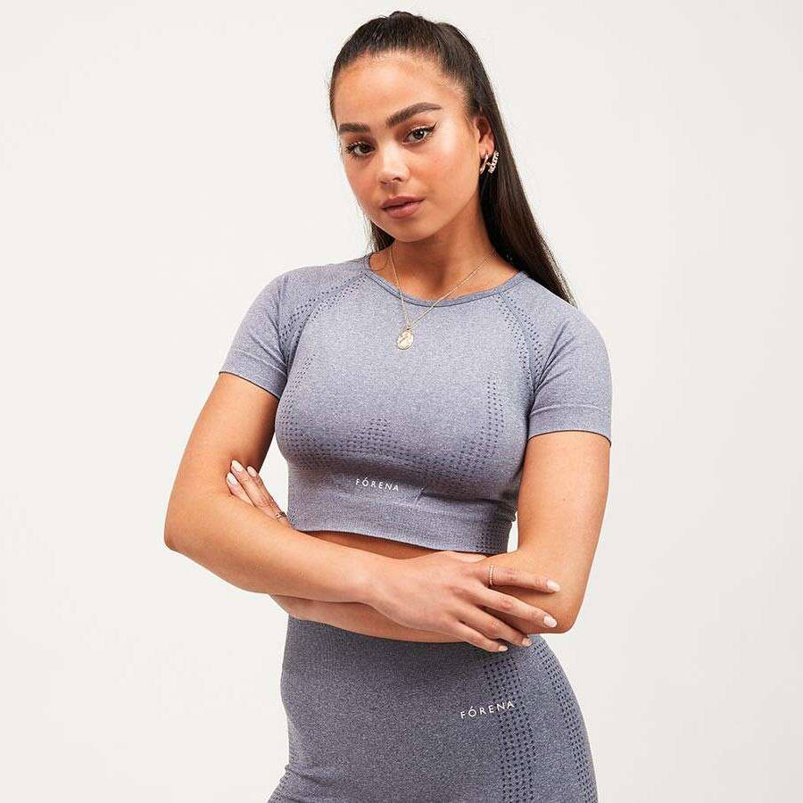 Forena Seamless Contour Crop Top Grey Marl