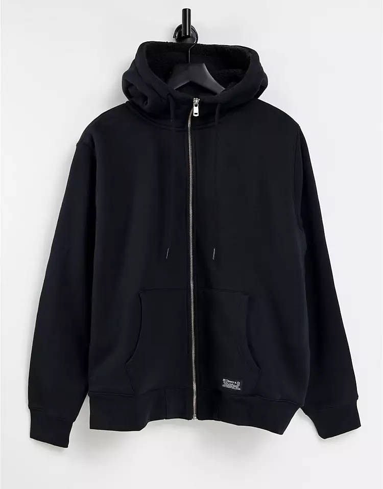 Levi's Sherpa Lined Full Zip Hoodie - Black | The Sole Supplier