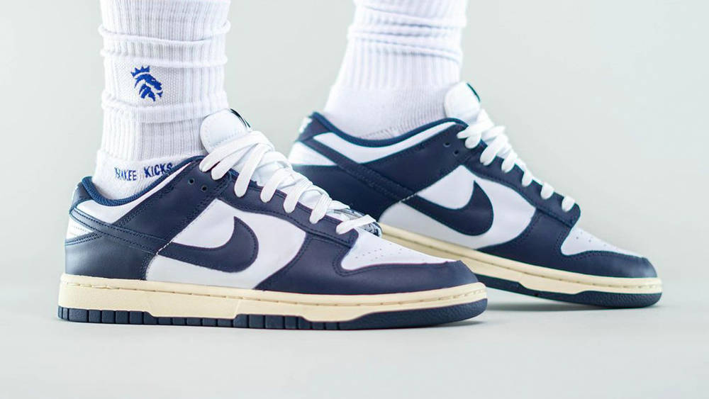Image via yankeekicks Nike Wants to Channel Vintage Vibes With These Pre-Aged Dunk Low Soles