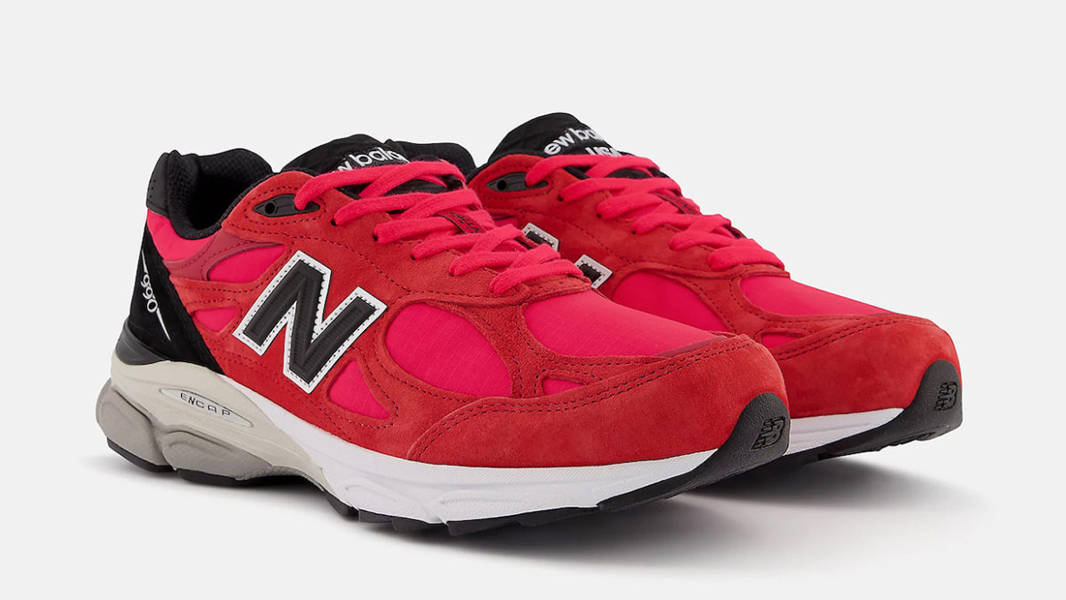 New Balance 990v3 Red Suede Front