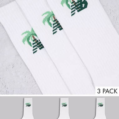 New Balance Green Palm Logo Socks