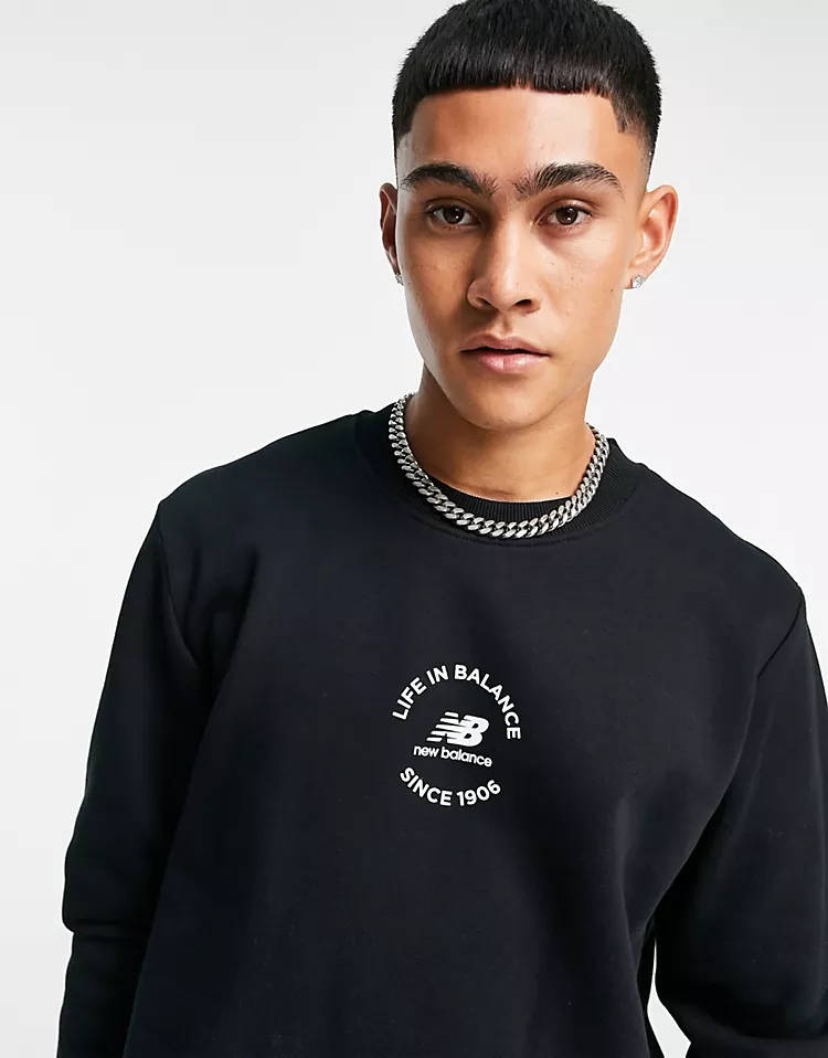 New Balance Life in Balance Sweatshirt Black Detail