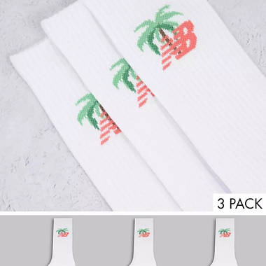 New Balance Pink Palm Logo Socks