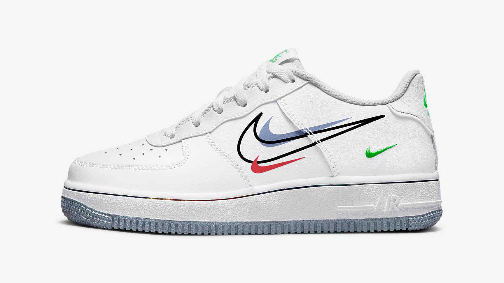 Nike Air Force 1 Low Multi Swoosh GS White