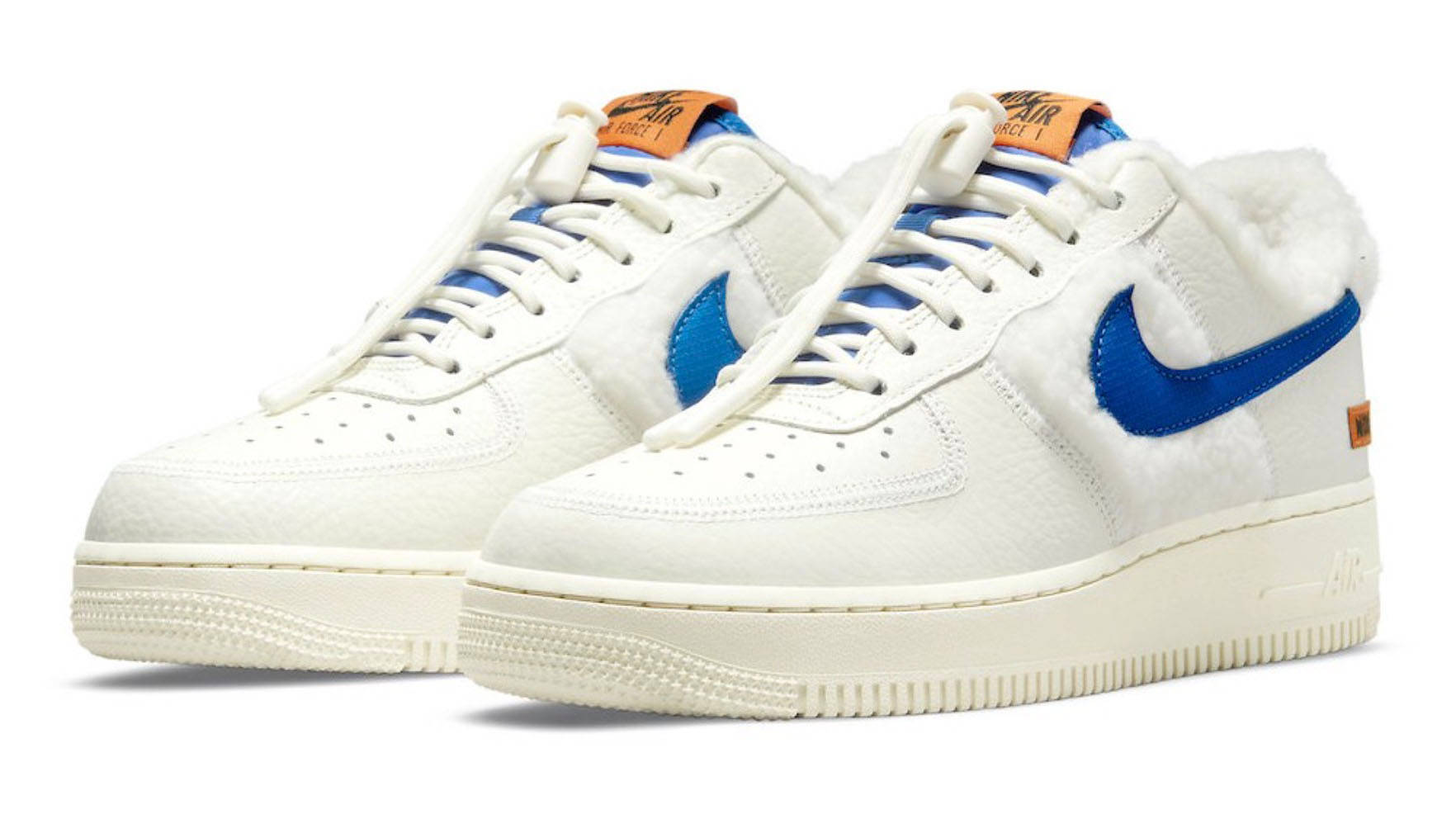 Nike Air Force 1 Sherpa Fleece White Blue 1