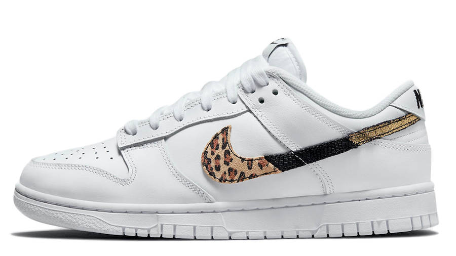 white and leopard nikes