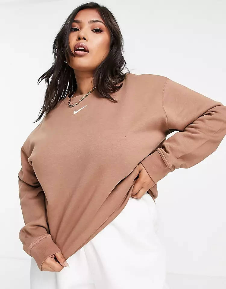 Nike Mini Swoosh Oversized Sweatshirt (Plus Size) Where To Buy