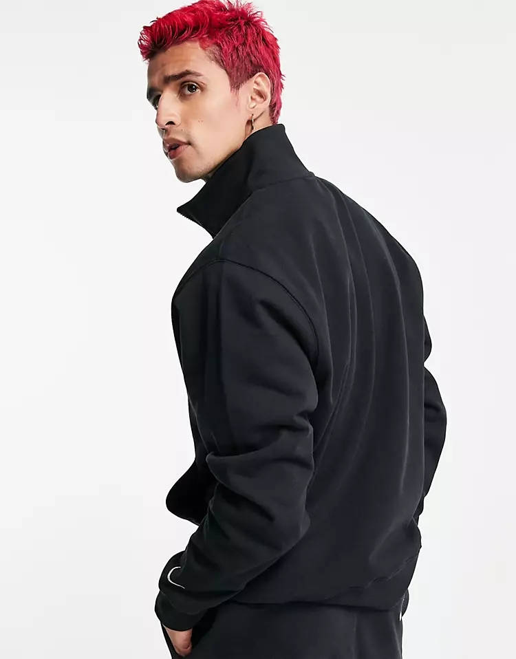 nike retro logo heavyweight sweatshirt in black