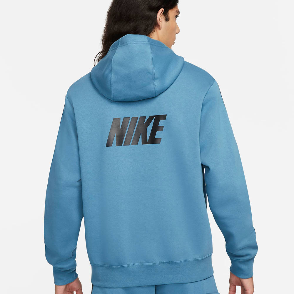 nike tape hoodie blue